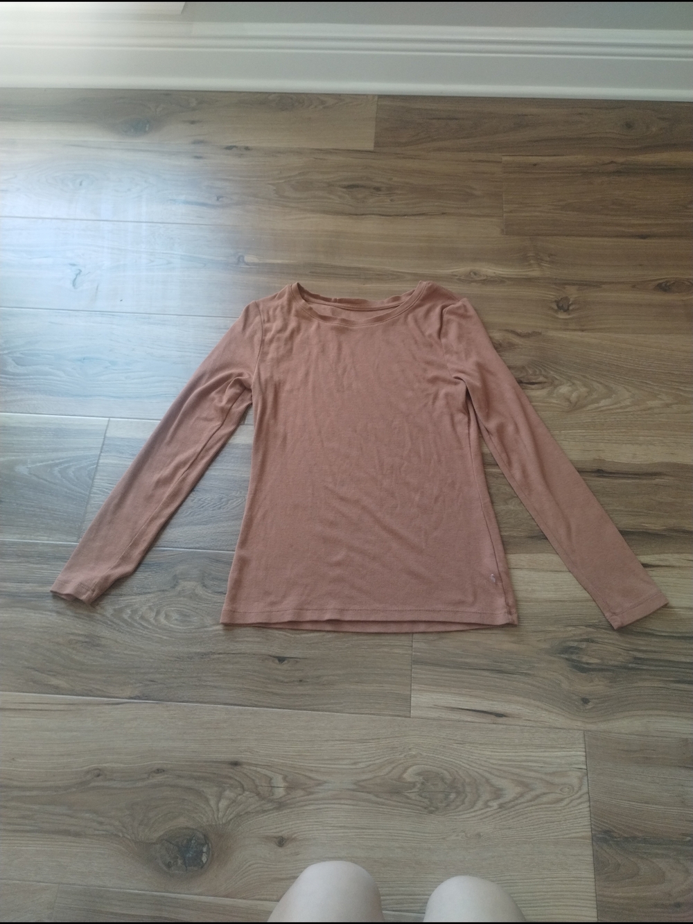 a new day Long Sleeve Crew Neck Top - Dusty Rose